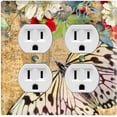 thumbnail image 1 of Metal Light Switch Plate Cover Floral Nature Butterfly Newspaper Damask BUT038, 1 of 13