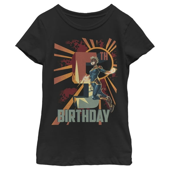 Girl's Marvel Carol Danvers 5th Birthday  Graphic T-Shirt