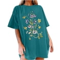 thumbnail image 4 of Drses Wildflowers Shirt for Women Oversized Floral Loose T Shirts Graphic Tees Flower Plant Shirts Womens Tops, 4 of 7