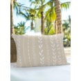 thumbnail image 6 of Outdoor Pillows Waterproof, Modern Minimalist Bedding Throw Pillows with Insert for Couch Sofa Bed, Country Leaves Stripes Pattern Beige 12x20 Inch Pillowcases Decorative Patio Pillow Set of 1, 6 of 8
