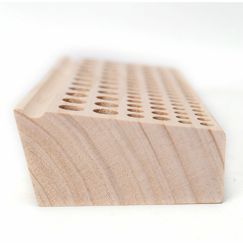 PEAKORA98 Holes Leather DIY Craft Wood Tool Rack Wooden Stamp Storage Holder Organizer