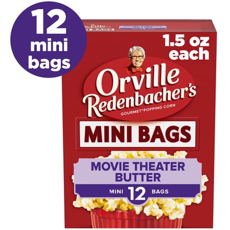 Orville Redenbacher’s Microwave Popcorn Mini Bags, Movie Theater Butter Flavor, 1.5 oz., 12-Count