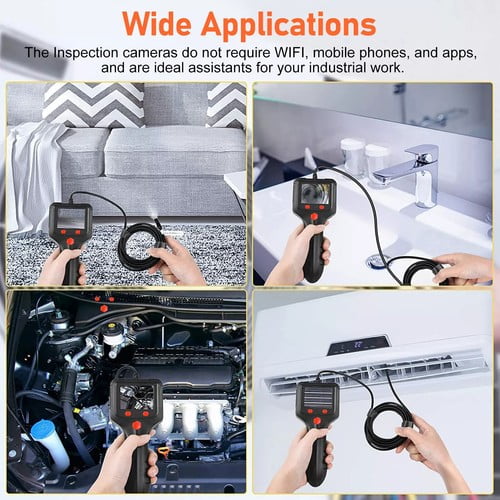 HD 1080P Industrial Endoscope - 8mm Borescope Snake Camera for Inspection