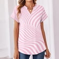 thumbnail image 4 of BOMYJESK Tops for Women Short Sleeve V Neck Tee Shirts Business Casual Floral Print Basic Blouses 2026 Summer Trendy Beach Vacation Loose Fit Clothes Pink XXL, 4 of 7