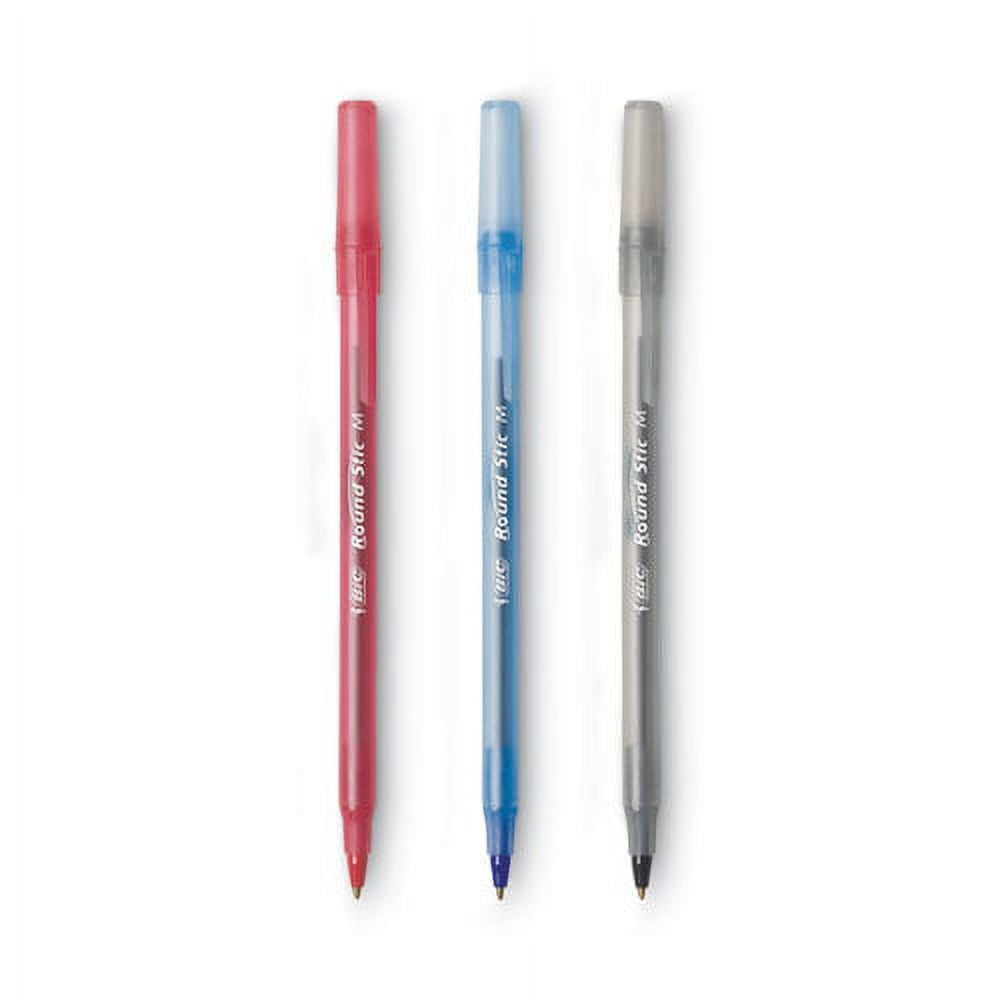 BIC Round Stic Xtra Precision Ballpoint Pen Pack, Medium 1 mm, Assorted Ink Barrel Colors, 60/Bundle of 5 Packs