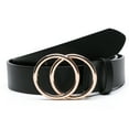 thumbnail image 4 of Earnda Women's Leather Belt Fashion Soft Faux Leather Waist Belts Black Large, 4 of 6