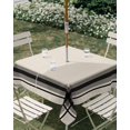 thumbnail image 2 of Square Outdoor Tablecloth with Umbrella Hole Modern Grid Outside Table Cloth Waterproof Patio Table Cover Boho Minimalist Vertical Stripes Beige Zipper Tablecloths for Picnic Party Camping 60x60 Inch, 2 of 8