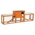 thumbnail image 2 of Spaco Large Orange Rabbit Cage, Galvanized Mesh, Pine Wood, Sunlight & Asphalt Boards, 3-Section Design, 2 of 15