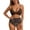 Coffee, variant on Two Piece Swimsuits for Women Push Up Bikini Tankini Top with V Neck Crisscross Back and High Waist Bottoms Hawaiian Print Brick Red L