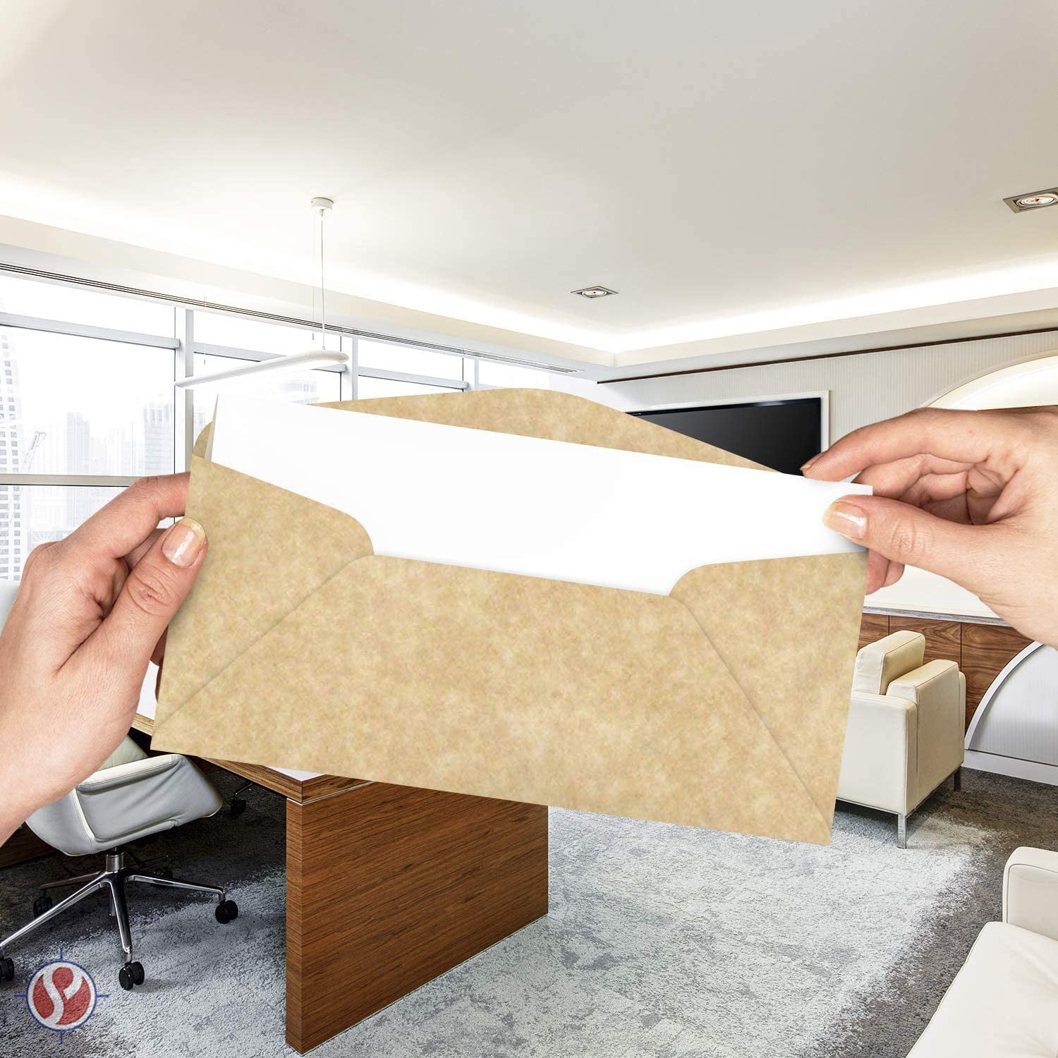 Elegant Aged Parchment #10 Business Envelopes – Great for Invitations, Greetings, Holiday, Office, Invoices, Letters, Mailings | 4 1/8 x 9 1/2 inches | 100 per Pack