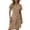 Khaki, variant on Tshirt Dress Women Cotton Linen Short Sleeve Crewneck Quarter Zip Midi Dress Casual Summer Dress with Pockets