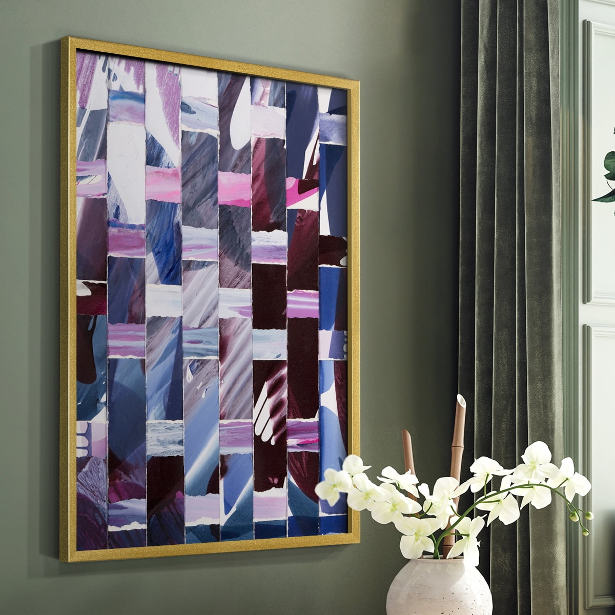 Dream Portals Framed Print in Gold Solid Wood Framed Print No Nail Hanging