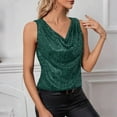 thumbnail image 5 of WTXUE Womens Sequin Sleeveless Cowl Neck Tank Tops Loose Fit Tunic Tops Sparkly Shimmer Party Dressy Club Shirts Tube Top Going Out Tops Dressy Casual Shirts for Evening Party Green M, 5 of 7
