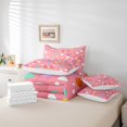 thumbnail image 5 of Colorful Geometry Bed In A Bag Abstract Geometric Comforter Set 7 Piece Full Girly Love Heart Print Bedding Sets Pink Princess Quilt with Flat Fitted Sheet, 5 of 5