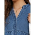 thumbnail image 5 of INSPIRE CHIC Women's Maternity Denim Dress Long Sleeves Cotton Button Down Fall Shirt Dresses 2XL Blue, 5 of 6