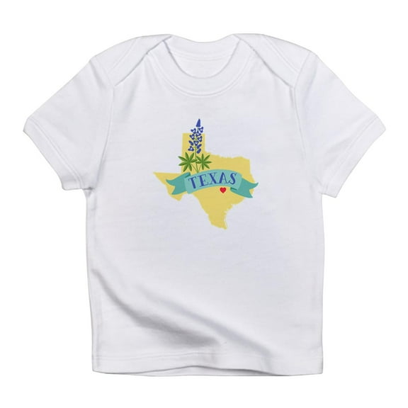 CafePress - Texas State Outline Bluebonnet Flower Infant T Shi - Infant T-Shirt