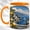 Orange, variant on Lemon Coast Coffee Mug, Mediterranean Seaside Mug, Ceramic 11 oz