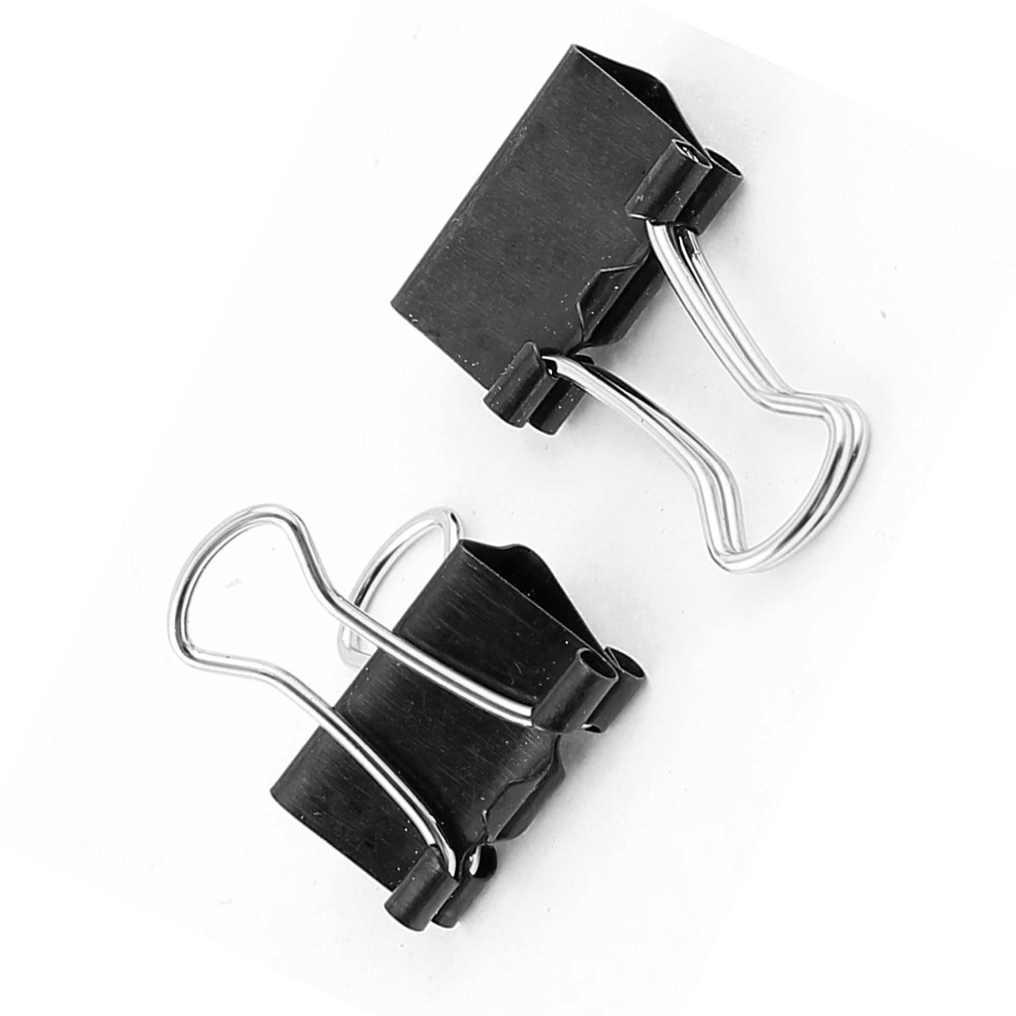 Unique Bargains 24 Pcs 15mm Metal Desk Paper Document Office Stationery Binder Clips Black