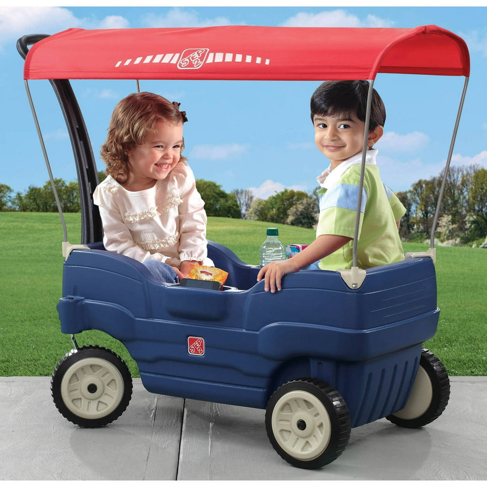 Step2 Canopy Cruise Wagon For Kids, Blue And Red, Plastic - Walmart.com - Walmart.com
