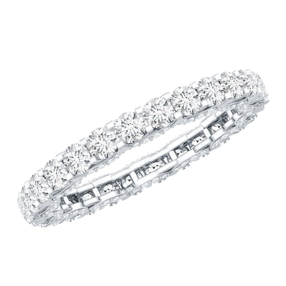 Rosec Jewels Certified Moissanite Full Eternity Ring for Women - D-VS1 Quality - Moissanite Wedding Band Ring with Jewelry Box, 925 Sterling Silver, US 4.00