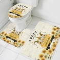 thumbnail image 4 of Summer Bathroom Rugs Set Sunflower Gnome Yellow Plaid Truck Vintage Non Slip Absorbent Soft Bath Mats 3 Piece Set with Bathroom Rug, U-Shaped Floor Mat, Toilet Seat Cover Small Size, 4 of 9
