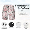 thumbnail image 5 of Haiem Rose Flowers Mens Swim Trunks with Compression Liner 2 in 1 Swimming Shorts Stretch Swimwear Quick Dry,Board Shorts-Small, 5 of 9