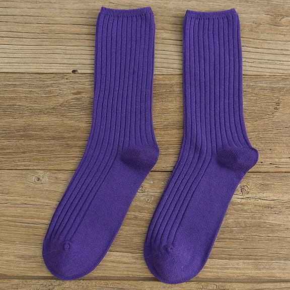 Dyfzdhu Women Solid Autumn Socks Casual Cotton Socks Warm Socks