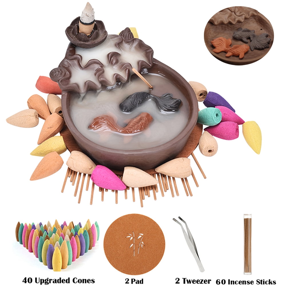 Backflow Incense Burner Ceramic Waterfall Incense Holder Aromatherapy