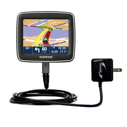 Gomadic Intelligent Compact AC Home Wall Charger suitable for the TomTom Start Europe - High output power with a convenient  foldable plug design - Us