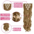 thumbnail image 4 of 24" 7Pcs 16 Clips Long Curly Straight Full Head Clip in Synthetic Hair Extensions Double Weft, 4 of 6