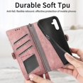 thumbnail image 5 of Funda de cuero con hebilla lateral y cremallera geométrica para Samsung Galaxy A54 5g (rosa), 5 of 5
