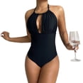 thumbnail image 4 of Toystoory Traje de baño sexy de una pieza para mujer Elástico Halter plisado Encaje Estilo INS Sin espalda con almohadilla Traje de baño inalámbrico Traje de baño S Toystoory OD031956-01, 4 of 6