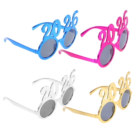 Soimiss Funny Sunglasses 4Pcs Assorted Color Photo Props for Holiday Events Decorations