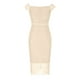 thumbnail image 4 of Puntoco Vestido De Manga Corta Con Cuello En V, Vestido De Falda De Cadera Hueca De Encaje Con Cuello En V De Manga Corta De Un Solo Hombro Para Mujer Beige L, 4 of 7