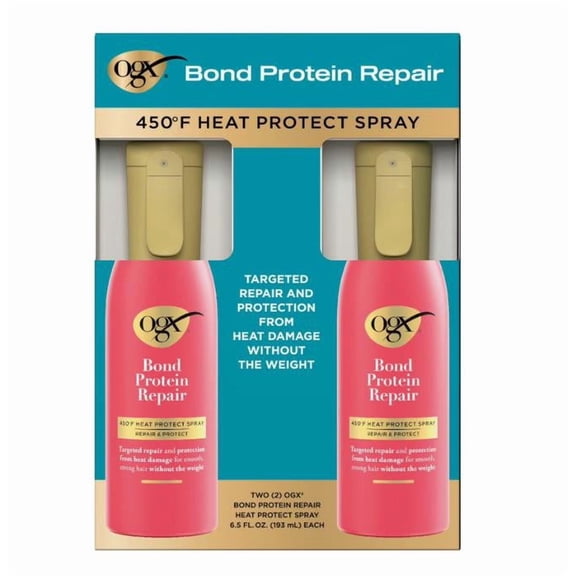 OGX Bond Protein Repair 450°F Heat Protect Spray, 6.5 fl. oz., 2 pk.