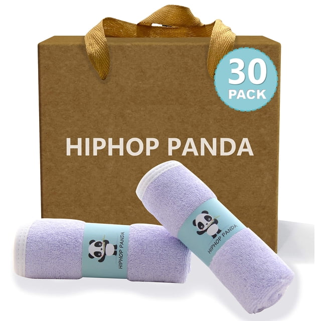 Toallitas para Bebé HIPHOP PANDA Paquete de 30 Bambú 25x25 cm Ultra Suaves
