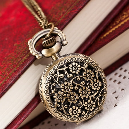 

Hot Fashion Vintage Retro Bronze Quartz Pocket Watch Pendant Chain