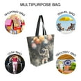 thumbnail image 7 of FORMRS Womens Canvas Tote Bag with Zipper Inner Pocket Shoulder Handbag, Watercolor Space, 7 of 7