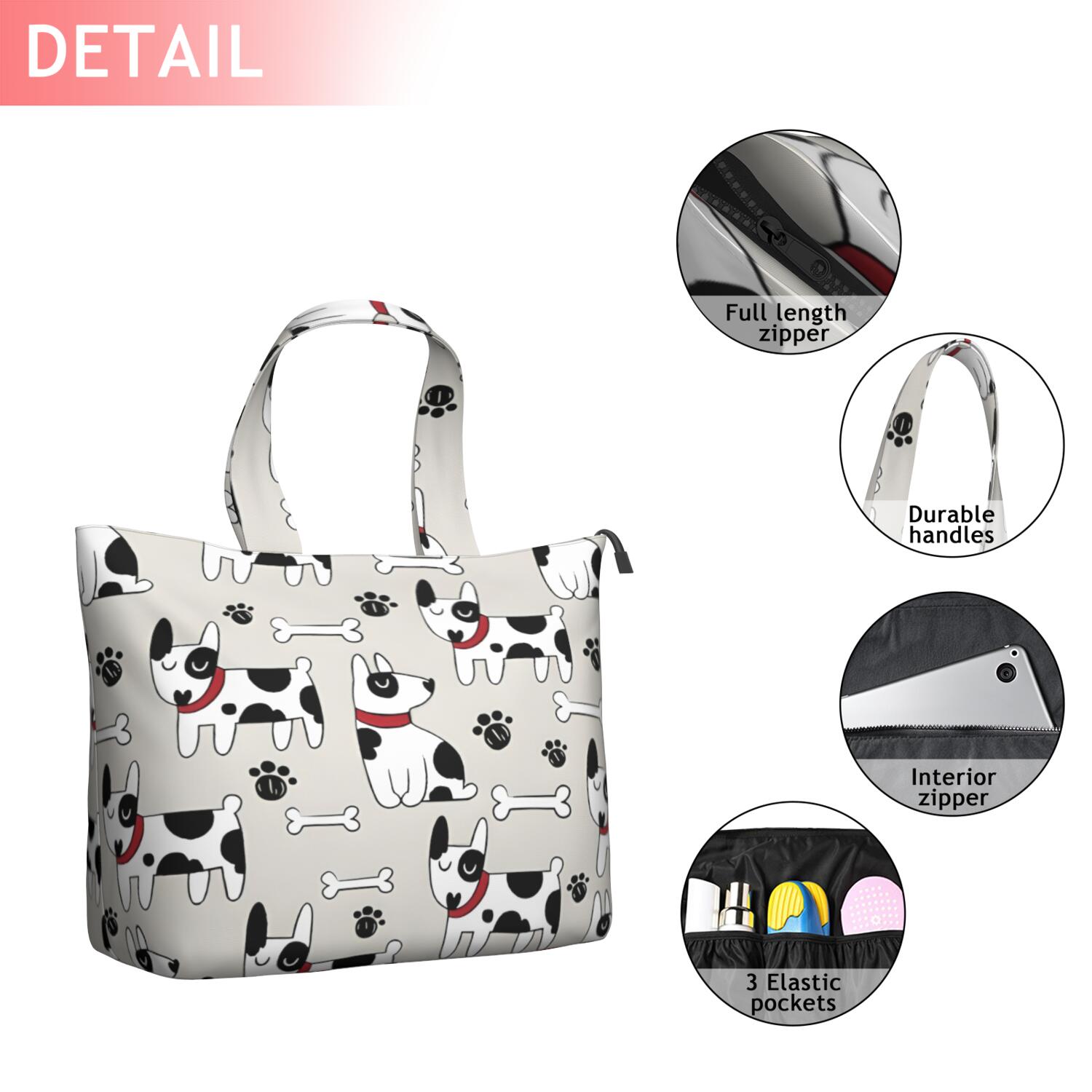 Bulldog Dog Travel Tote Bags for Women Carry On,Large Weekender Bags for Women Travel,Multi Functional Duffle Bag for Work,Shopping,Sports