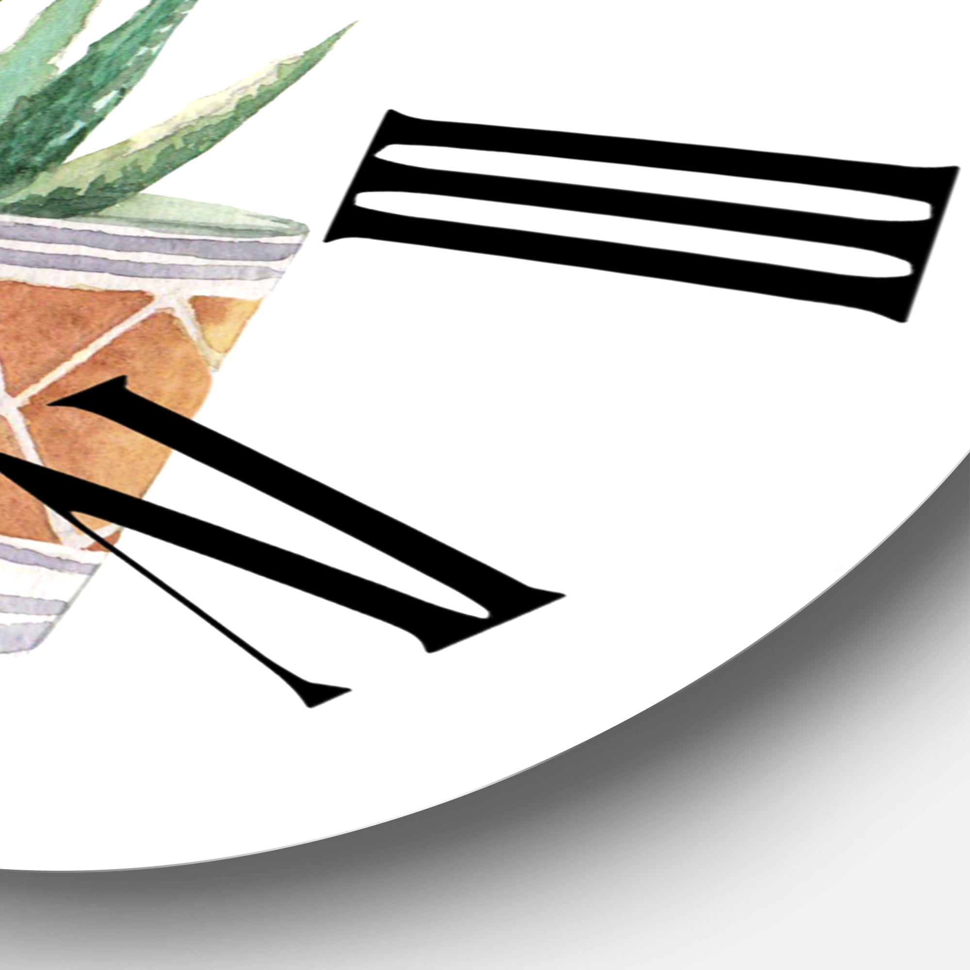 Designart 'Three Potted Houseplants' Traditional Wall Clock