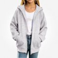 thumbnail image 5 of HAOTAGS Kids Hooded Sweatshirt (4-15) Long Sleeve Hoodie With Pocket Warm Zipper Jacket Gray Size 10, 5 of 9