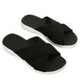 thumbnail image 6 of JeashCHAT Slip On Slide Sandals for Women Women's Flat Shoes Ladies Beach Sandals Summer Non-Slip Causal Slippers (Black), 6 of 9
