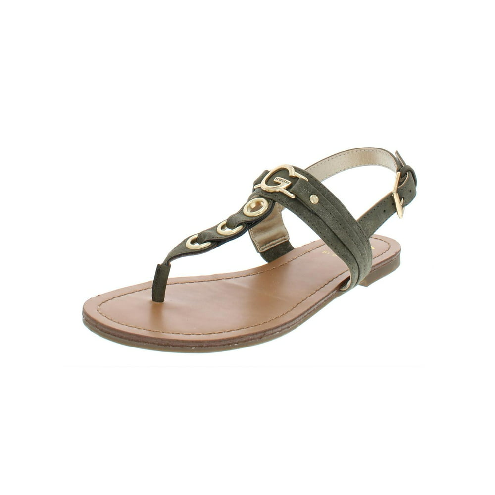 G BY GUESS - G by Guess Womens Lesha Faux Leather T-Strap Flat Sandals ...