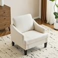 thumbnail image 2 of Bezseller Modern Accent Chair, Upholstered Armchair for Living Room, Bedroom, Office, Beige, 2 of 11