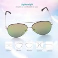thumbnail image 4 of 2 Aviator Sunglasses for Adult Female Women, Flat Yellow/Green Mirrored Lens, 4 of 9