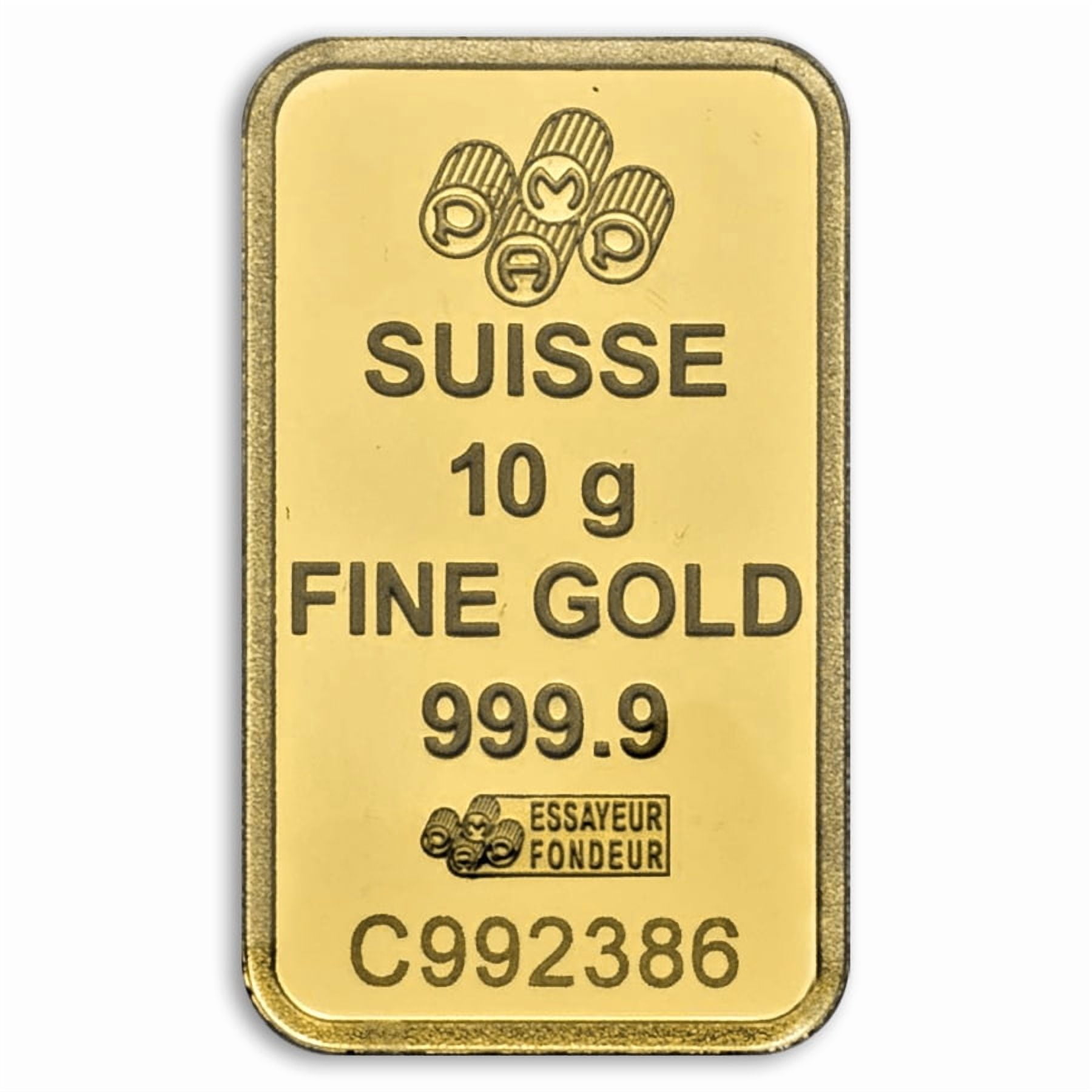 10 gram Gold PAMP Lady Fortuna VERISCAN™ Bar w/ Assay