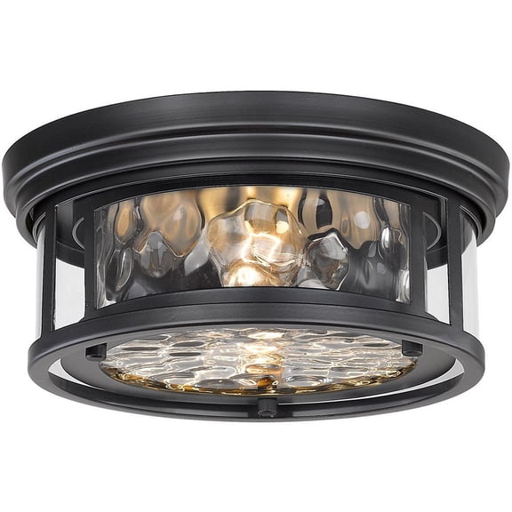 493F2-MB-Z-Lite-Clarion - 2 Light Flush Mount In Transitional Style-5 Inches Tall and 12 Inches Wide-Matte Black Finish