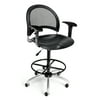 OFM Inc Moon Swivel Plastic Chair and Stool with Arms and Drafting Kit