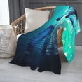 thumbnail image 2 of PHELIKA Water Flying Blue Butterfly 02 All Season Soft Throw Blanket Lightweight Flannel Fleece Blankets 50"x40", 2 of 8