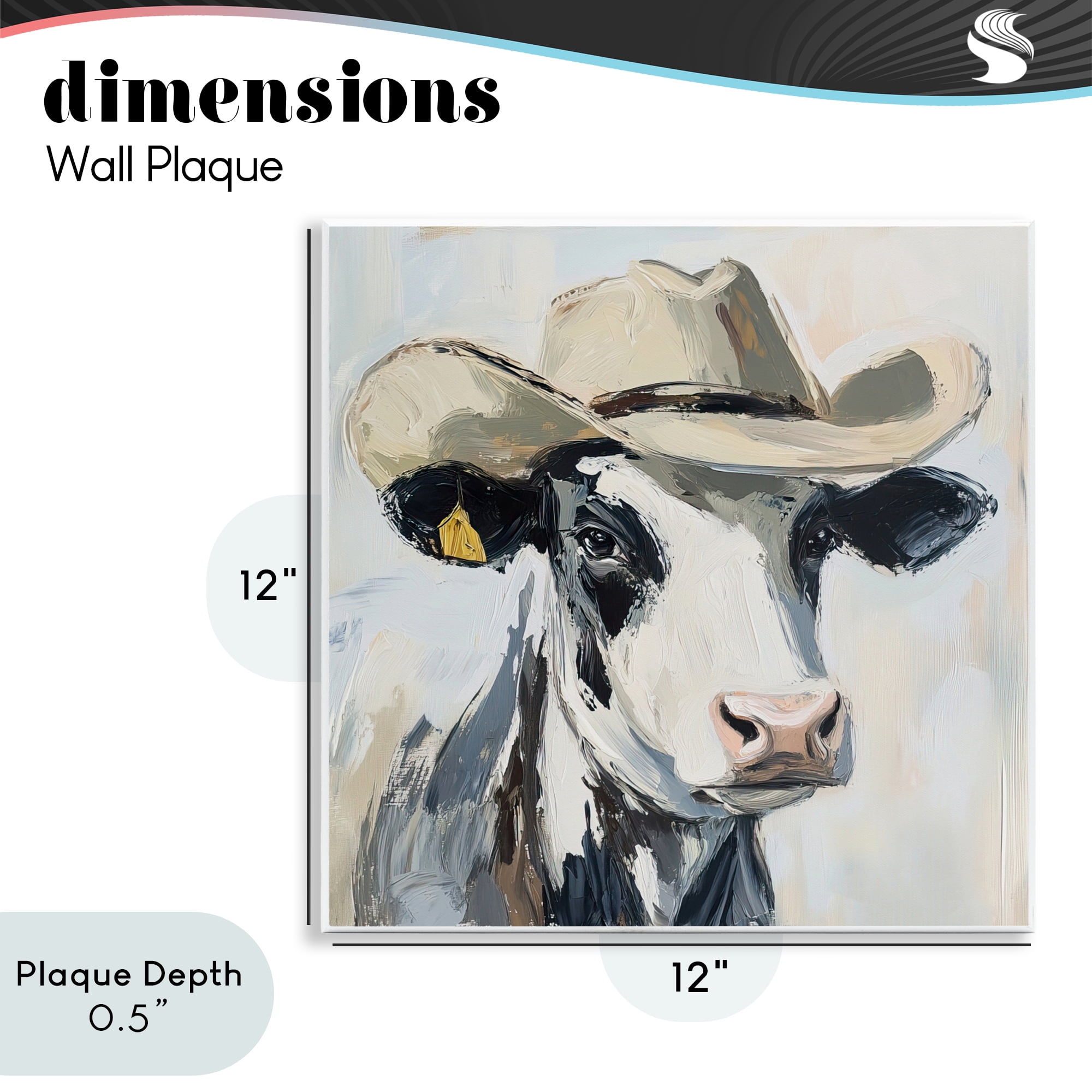 Stupell Industries Cowboy Carl Cow Wall Plaque Art, design by Tina LeCour